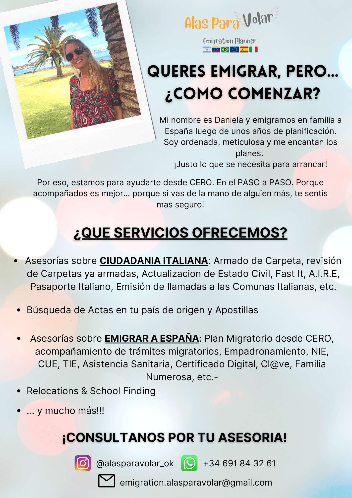 Vida en España. ¿Que tipo de Asesorias puedo tomar?