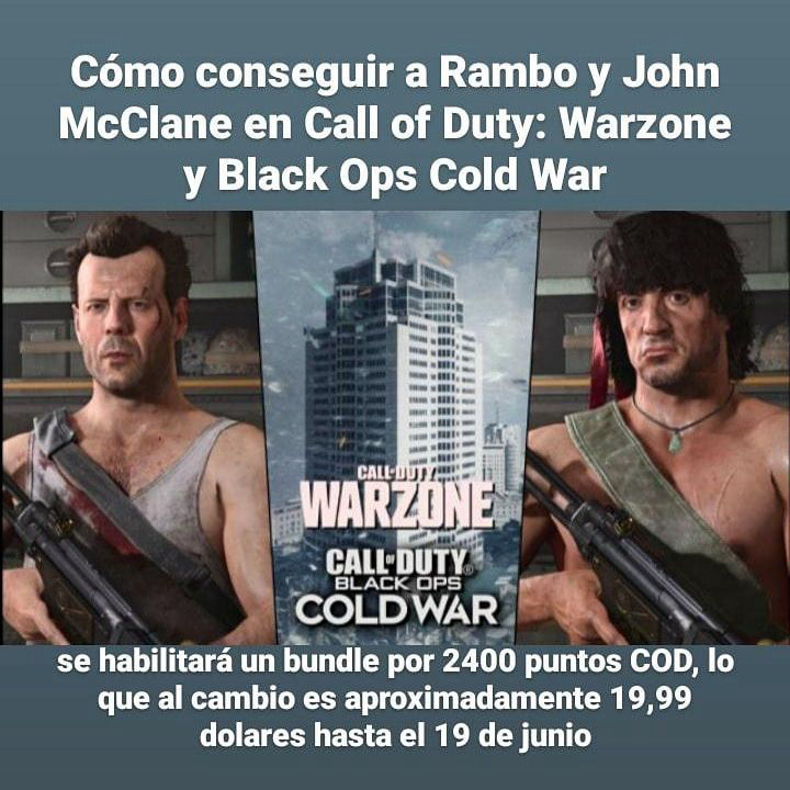 El precio de rambo y mac clane en warzone