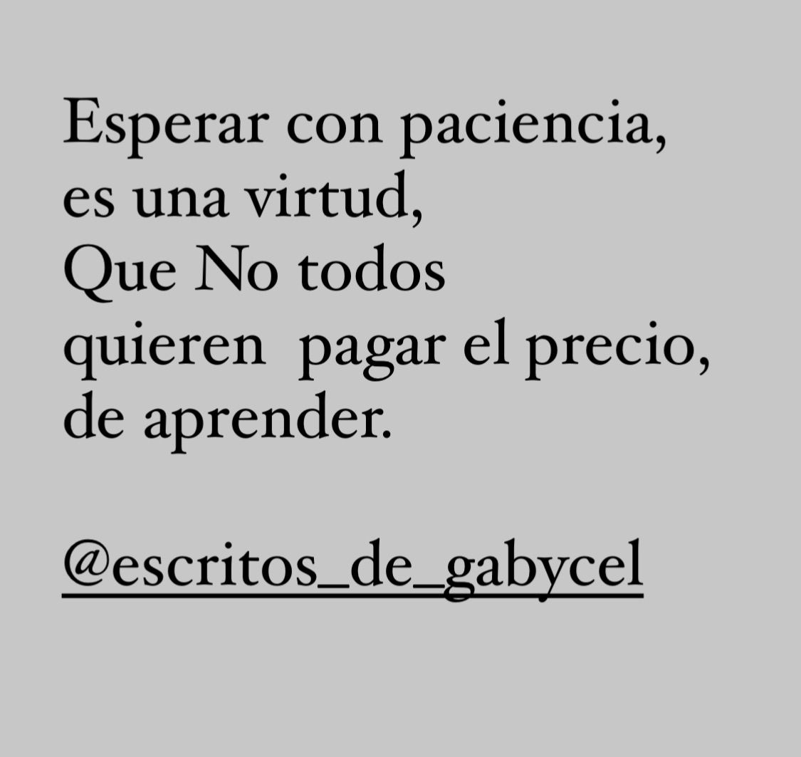 Paciencia…