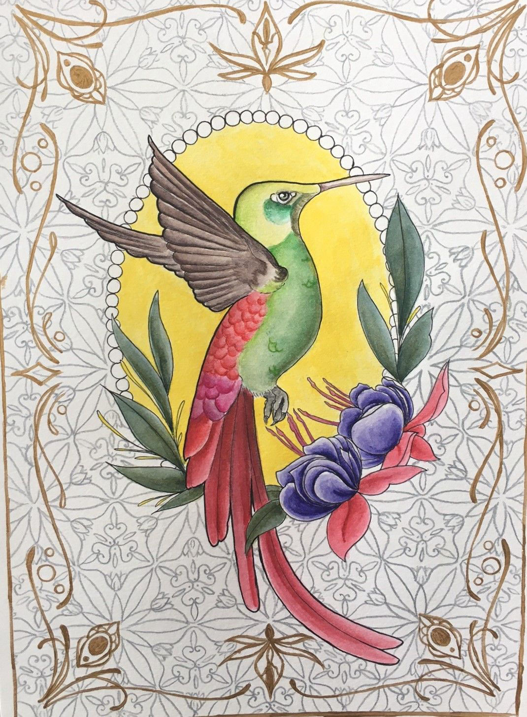 Colibrí en acuarela