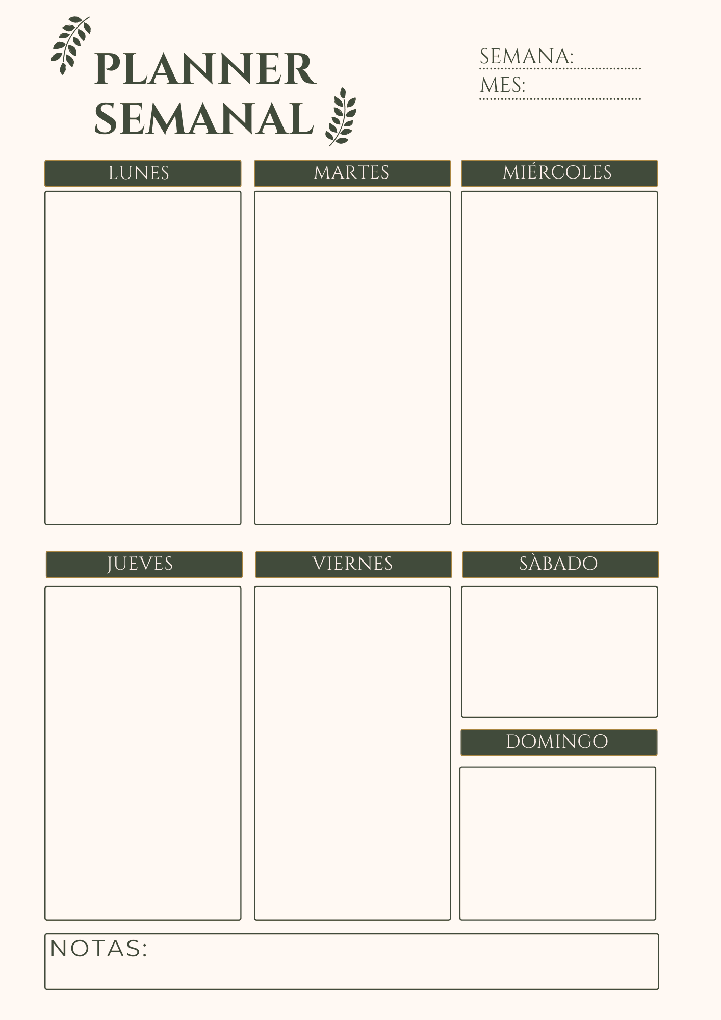 Planner semanal
