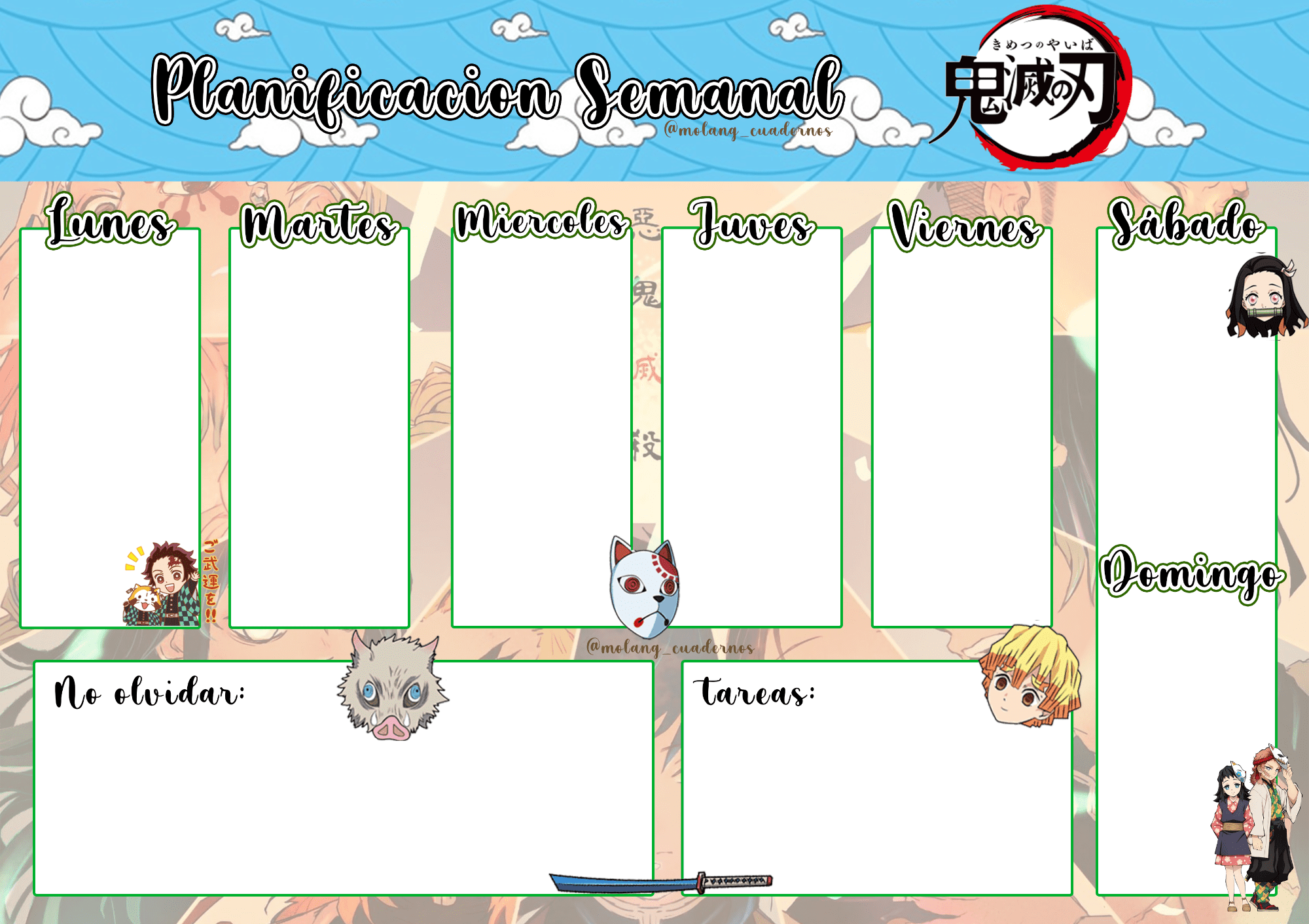 Planner Kimetsu No Yaiba