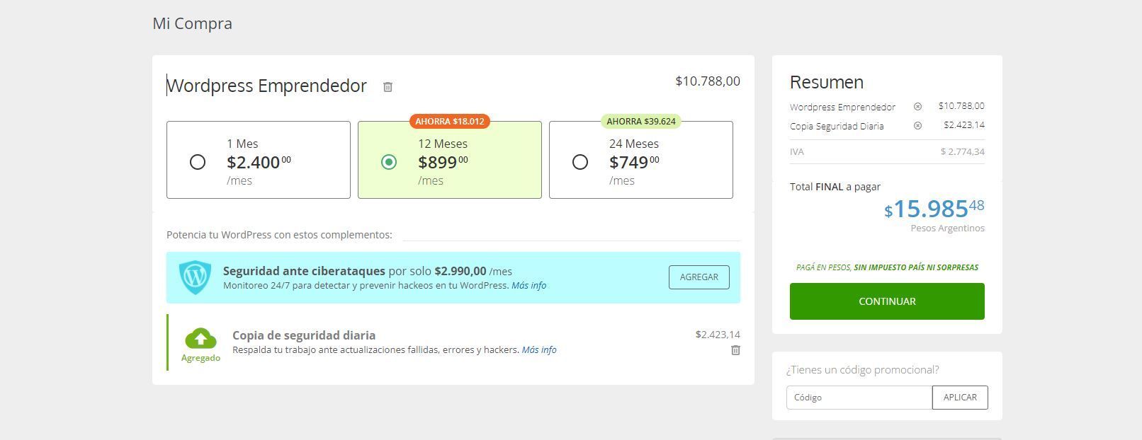 Campaña de recaudación para Página Web