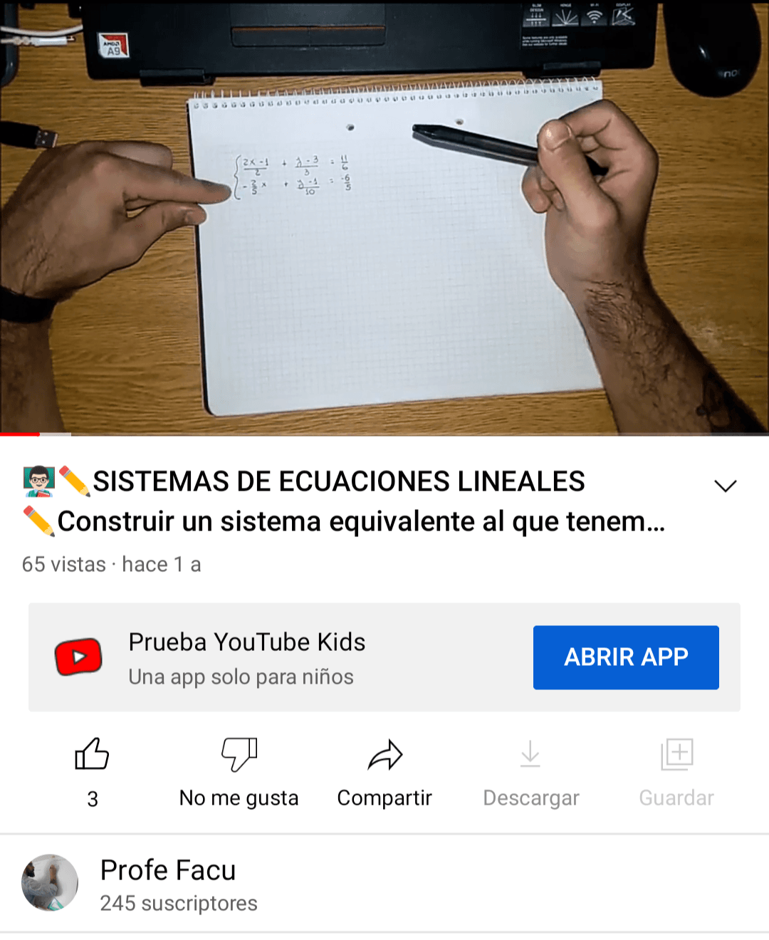 Sistema de ecuaciones lineales (Sistema equivalente)