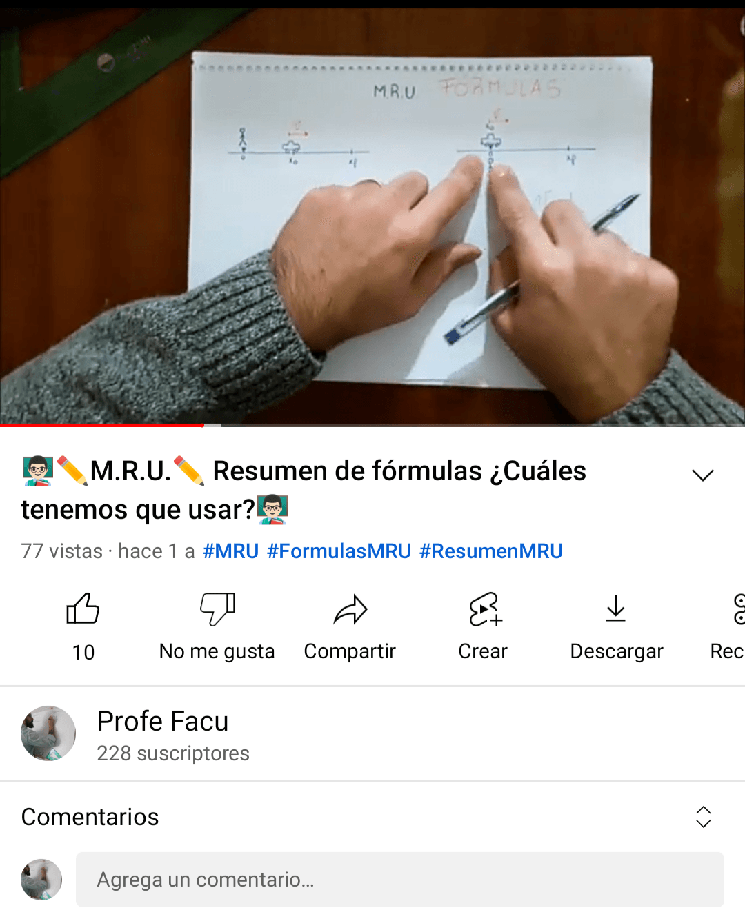 Movimiento Rectilíneo Uniforme.