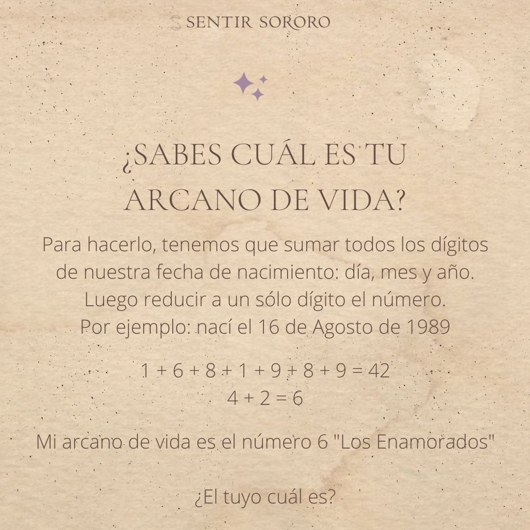 ¿Sabes cuál es tu Arcano de Vida?