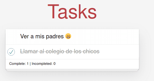 Tasks completed