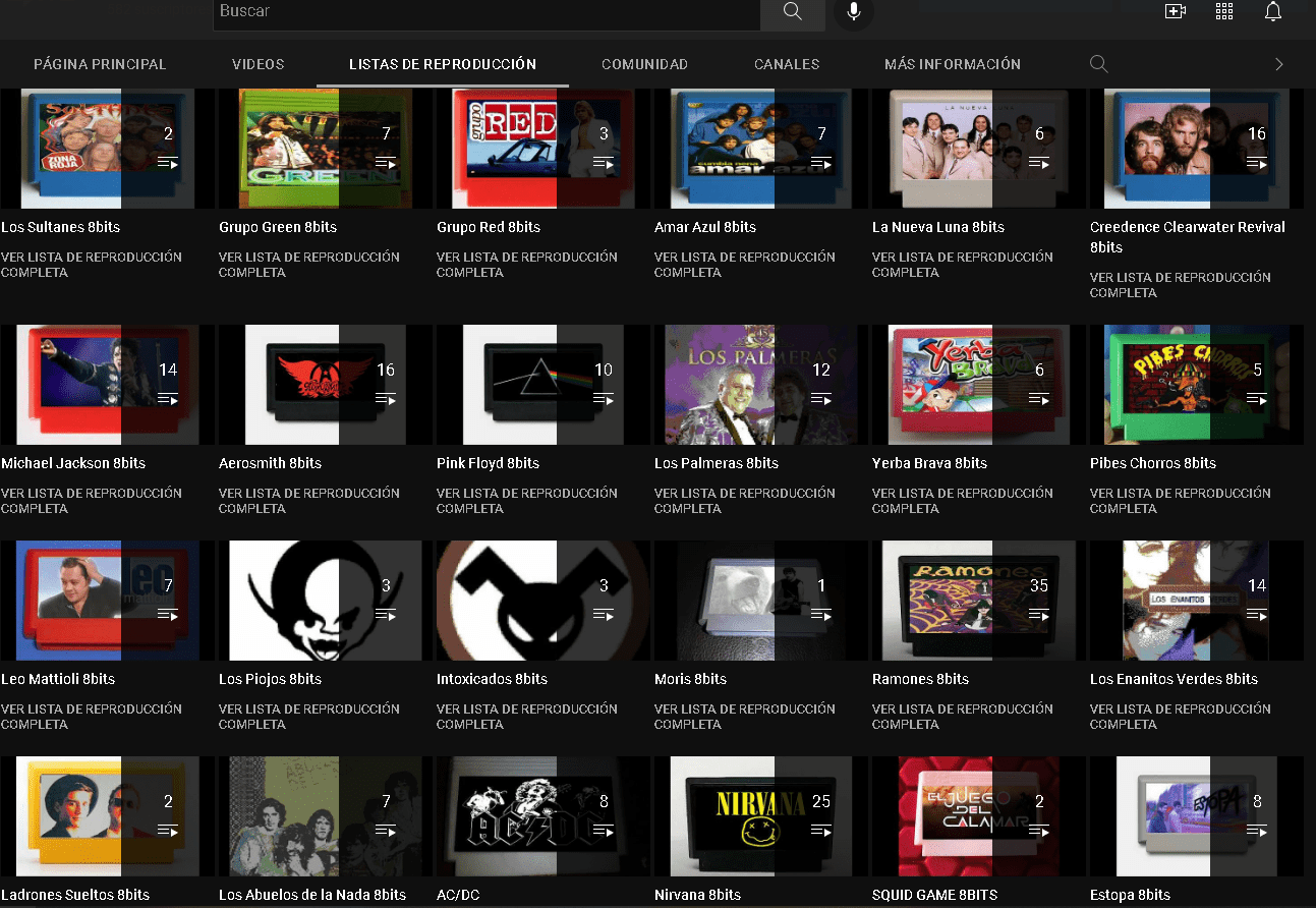 algunas de mis listas en 8bits 13/04/2022